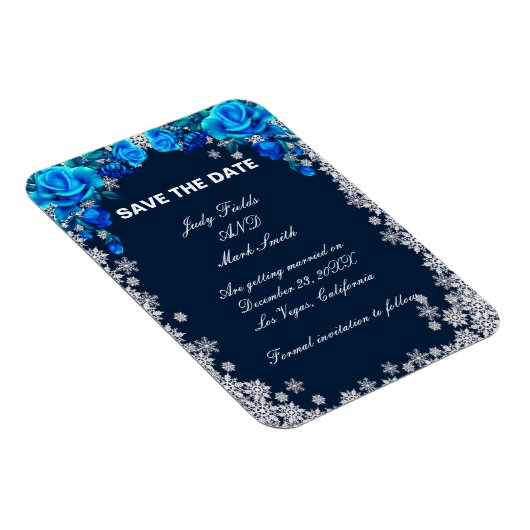 ブライトブルーバラスノーフレーククリスマスセーブ マグネット (右側)