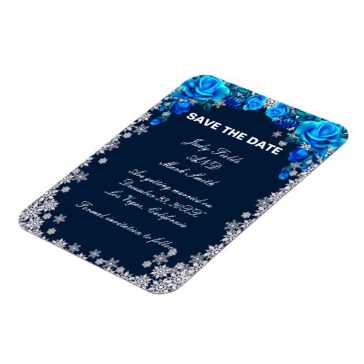 ブライトブルーバラスノーフレーククリスマスセーブ マグネット (左側)