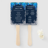 ブライトブルーバラスノーフレーククリスマスプログラム ハンドファン (正面&裏面)