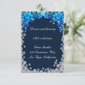 ブライトブルーバラスノーフレーククリスマス披露宴 エンクロージャーカード (スタンド正面)