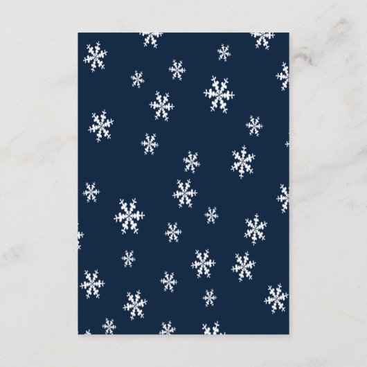 ブライトブルーバラスノーフレーククリスマス披露宴 エンクロージャーカード (裏面)