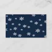ブライトブルーバラスノーフレーククリスマス プレイスカード (裏面)