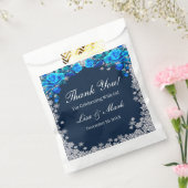 ブライトブルーバラスノーフレーク結婚クリスマス フェイバーバッグ (封をした状態)