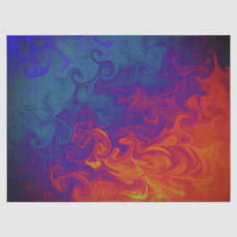 ブライトブルーパープルオレンジスワール抽象芸術 薄葉紙