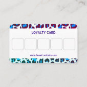 ブライトブルーヒョウ印刷ロカビリーパターン 名刺 (裏面)