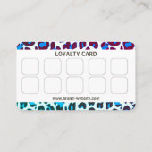 ブライトブルーヒョウ印刷ロカビリーパターン 名刺 (裏面)