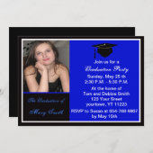 ブライトブルーフォト卒業パーティー招待状 招待状 (正面/裏面)