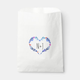 ブライトブルーフローラハート植物好み フェイバーバッグ