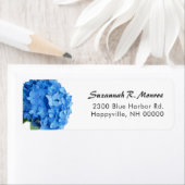 ブライトブルーフローラ紫陽花ホワイト差出人住所 ラベル (インサイチュ)