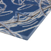 ブライトブルーホワイトスノーアンドスター万華鏡のように千変万化するパターン カッティングボード (角)