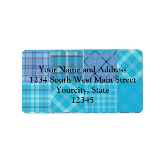 ブライトブルーマドラスプレイド ラベル (正面)