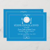 ブライトブルーリハーサルディナー招待状 招待状 (正面/裏面)