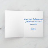 ブライトブルー冬の果実のクリスマス シーズンカード (内部)