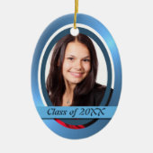ブライトブルー大学院写真テンプレート セラミックオーナメント (正面)