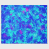 ブライトブルー抽象芸術ブラシストロークデザイン ラッピングペーパー (フラット)