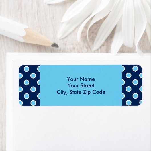 ブライトブルー水玉模様住所 シール (インサイチュ)