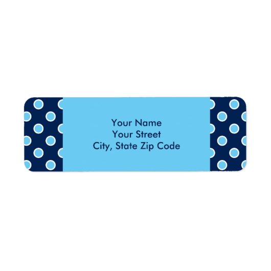 ブライトブルー水玉模様住所 シール (正面)