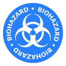 ブライトブルー生物学的災害［有害物質］警告ズステッカー