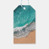 ブライトブルー落ち着いた海ショアウッドウォールアートiPad Ai ギフトタグ (裏面)