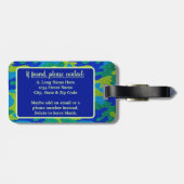 ブライトブルー&グリーンカモフラージュグリッター迷彩柄名 ラゲッジタグ (裏面横)