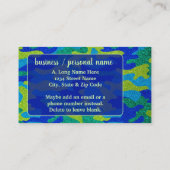 ブライトブルー&グリーンカモフラージュグリッター迷彩柄名 名刺 (裏面)