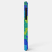 ブライトブルー&グリーンカモフラージュグリッター迷彩柄名 Case-Mate iPhoneケース (裏面/左)