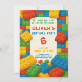 ブライトブロックパーティー – オロсフル誕生日 招待状 (正面)