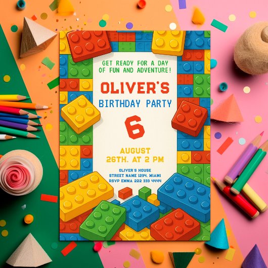 ブライトブロックパーティー – オロсフル誕生日 招待状