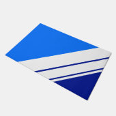 ブライトブ航海のルーススポーティホワイトレーシングストライプズ ドアマット (アングル)