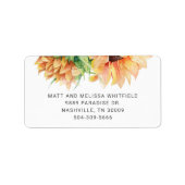 ブライトプリメロセイエローヒマワリフローラアドレス ラベル (正面)