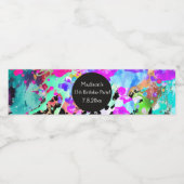 ブライトプールパーティー誕生日、任意の年齢、ありがとう ペットボトルラベル (シングルラベル)