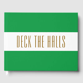 ブライトホリデーグリーンホワイトストライプホテルDECK THE HOLES ゲストブック