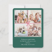 ブライトボウモダンメリークリスマスフォトコラージュ シーズンカード (裏面)