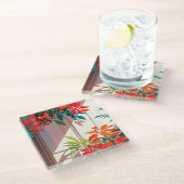 ブライトボタニカルガーデンアットザドアステップ ガラスコースター (アングル)