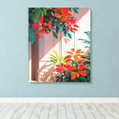 ブライトボタニカルガーデンアットザドアステップ キャンバスプリント (インサイチュ (ウッドフロア))