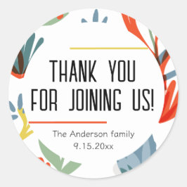 ブライトボタニカルベビーシャワーありがとう ラウンドシール