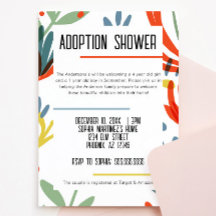 ブライトボタニカル養子縁組シャワー招待状