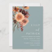 ブライトボヘミ結婚アンの:ゴージャスフローラボホ 招待状 (正面)