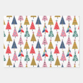 ブライトボホカラフルクリスマスツリーパターン ラッピングペーパーシート (正面)