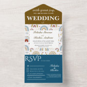 ブライトボホテラコッタレインボー結婚ズ オールインワン招待状 (内側)