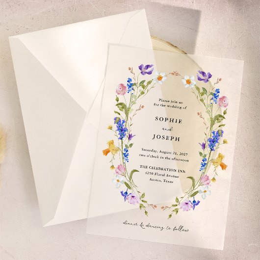 ブライトボホフローラリース | ウェディング ベラム紙招待状