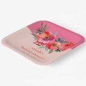 ブライトボホホットピンクオレンジフローラブライダルシャワー ペーパープレート (傾斜あり)