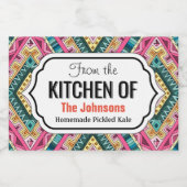 ブライトボーカラフルー抽象芸術部族模様 フードラベル (シングルラベル)