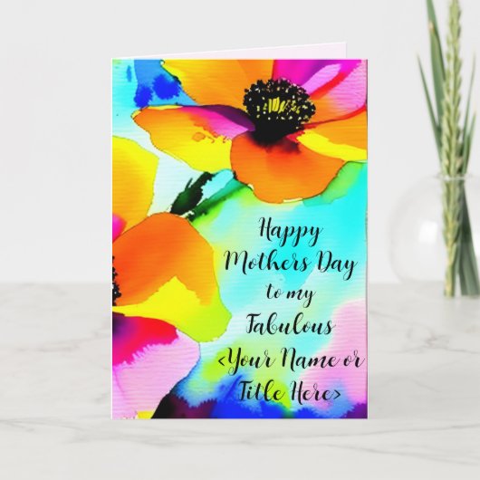 ブライトポピーお名前カスタムの母の日 カード (正面)