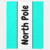 ブライトポーラミントホワイトストライプ文字"北極" フリースブランケット (正面)