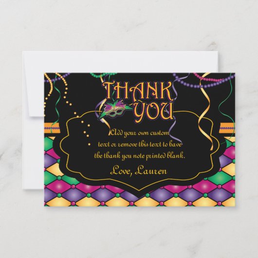 ブライトマ伝統的ルディグラスサンキューカード サンキューカード (正面)