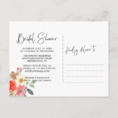 ブライトミッドサマーフローラブライダルシャワー インビテーションポストカード (裏面)