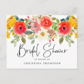 ブライトミッドサマーフローラブライダルシャワー インビテーションポストカード (正面)