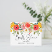 ブライトミッドサマーフローラブライダルシャワー インビテーションポストカード (スタンド正面)