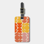 ブライトミッドセンチュリーモダンイエローオレンジラベル ラゲッジタグ (正面縦)